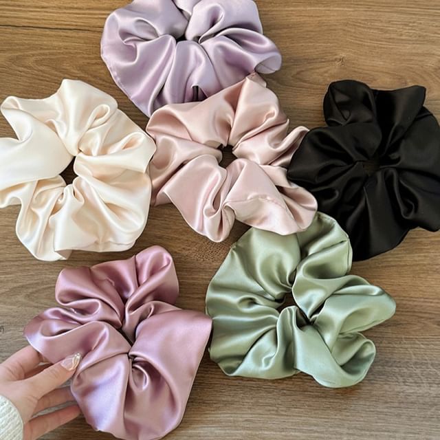 Rodiv-Plain Fabric Scrunchie