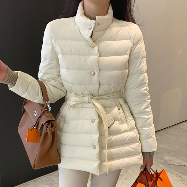 Coris-High Neck Button-Up Padded Jacket