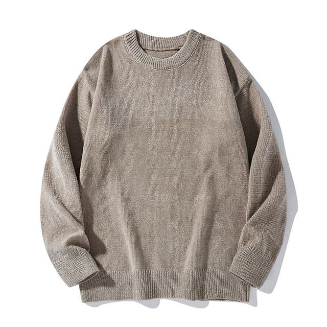 Lefitt-Crewneck Plain Sweatshirt