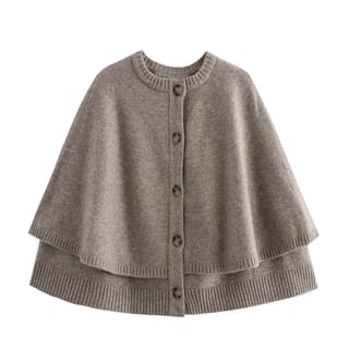 Orange Ace Cape-Sleeve Round Neck Melange Cardigan Sale