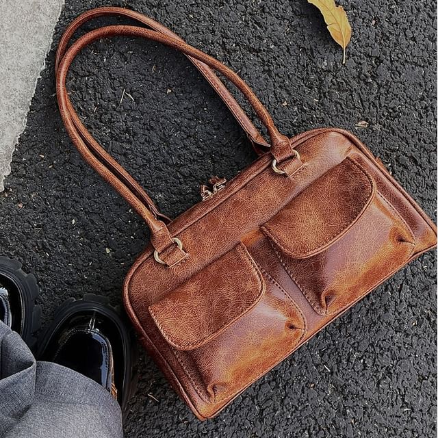 Skyglow-Faux Leather Shoulder Bag