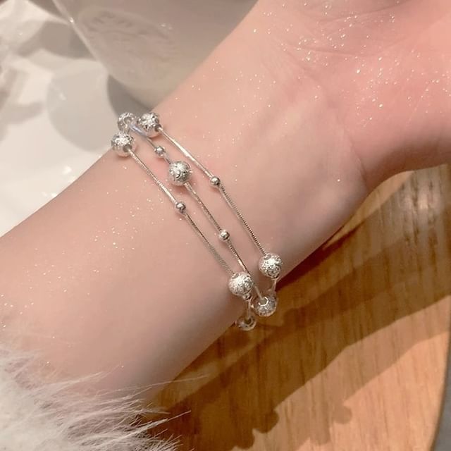 Gaya-Bead Layered Alloy Bracelet
