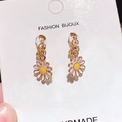 Noverkski - 925 Sterling Silver Flower Earrings / Drop Earrings / Clip-On Earrings Noverkski - 925 Sterling Silver Flower Earrings / Drop Earrings / Clip-On Earrings