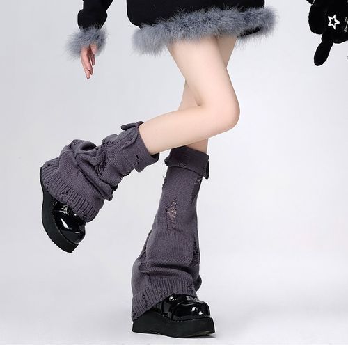 laceyleft - Distressed Knit Leg Warmers