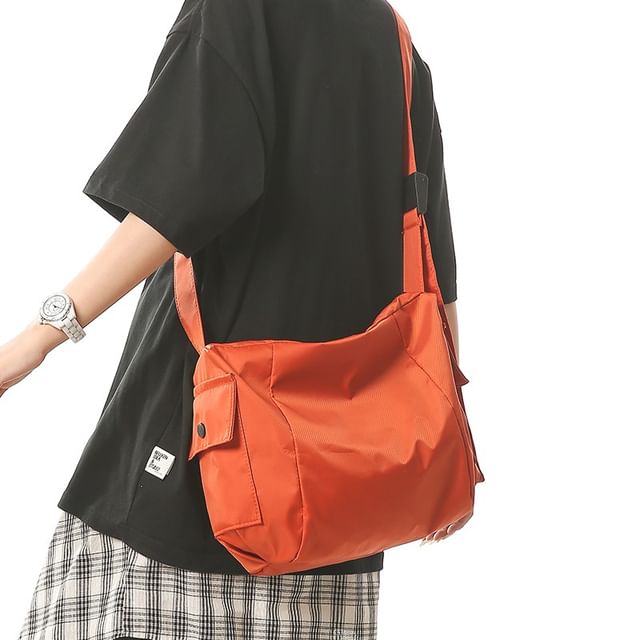 SUNMAN-Nylon Plain Crossbody Bag
