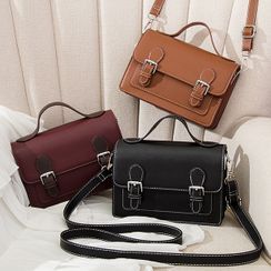 Lanabelle - Faux Leather Satchel Lanabelle - Faux Leather Satchel