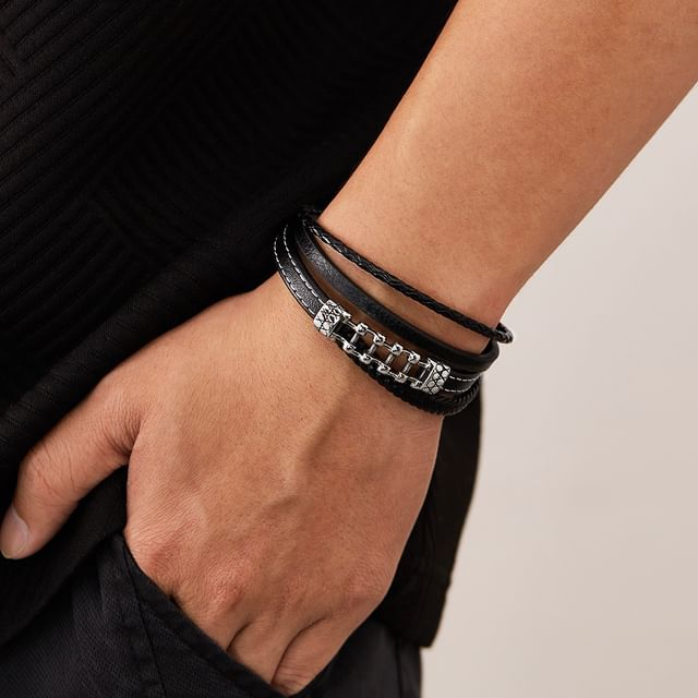 Tenri-Faux Leather Woven Bracelet