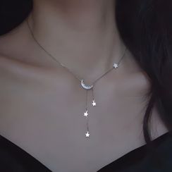 True Glam - Alloy Moon & Star Pendant Necklace True Glam - Alloy Moon & Star Pendant Necklace