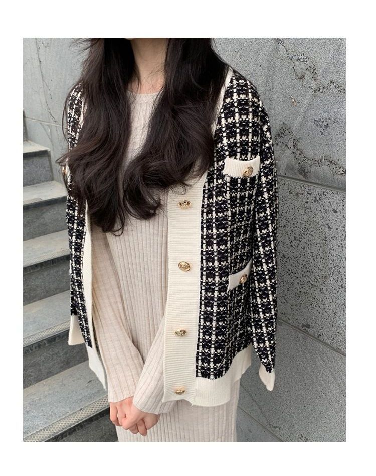 Alberlino - Tweed Plaid Cardigan | YesStyle
