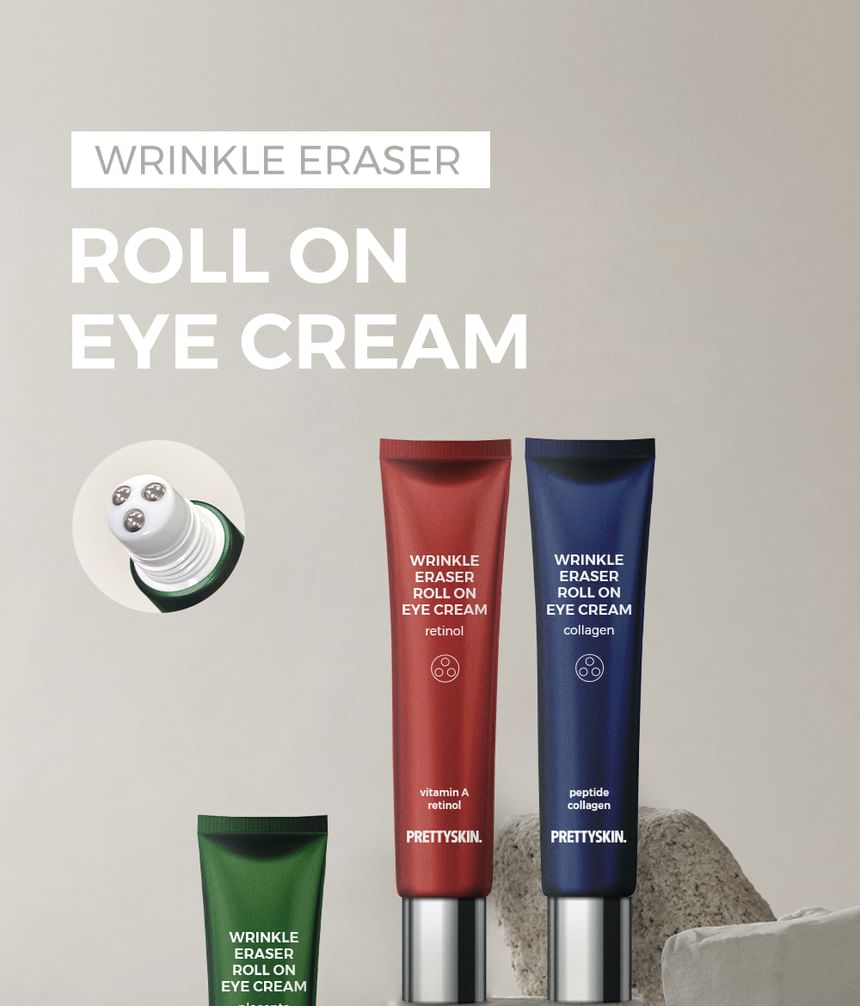 Buy Pretty skin - Wrinkle Eraser Roll On Eye Cream - 3 Types in Bulk |  AsianBeautyWholesale.com