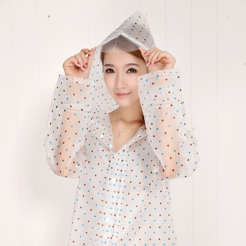 sonrisa - 套装: 透明圆点雨衣   裤子