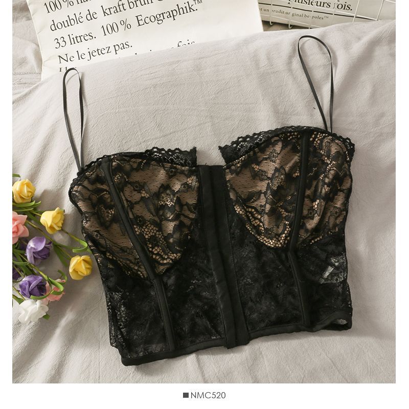 lemongrass floral lace bustier top