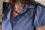 Puff Sleeve V-Neck Plaid Slim-Fit Crop Shirt