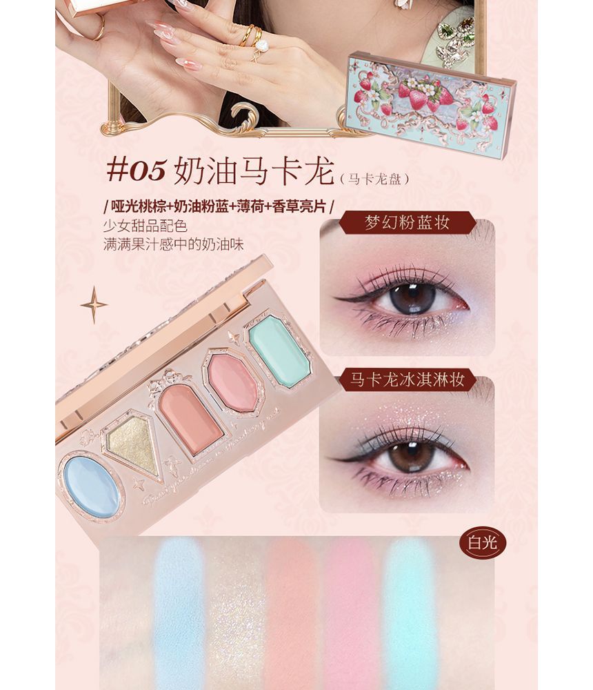 Strawberry Rococo 5 Color Eyeshadow- Macarons