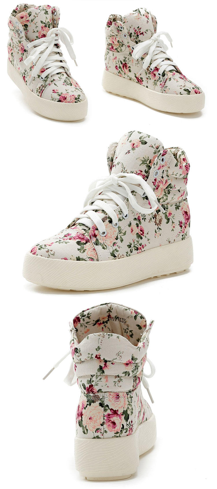 Freesia Floral High-Top Platform Sneakers | YesStyle