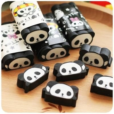 school time - 熊猫图案橡皮擦