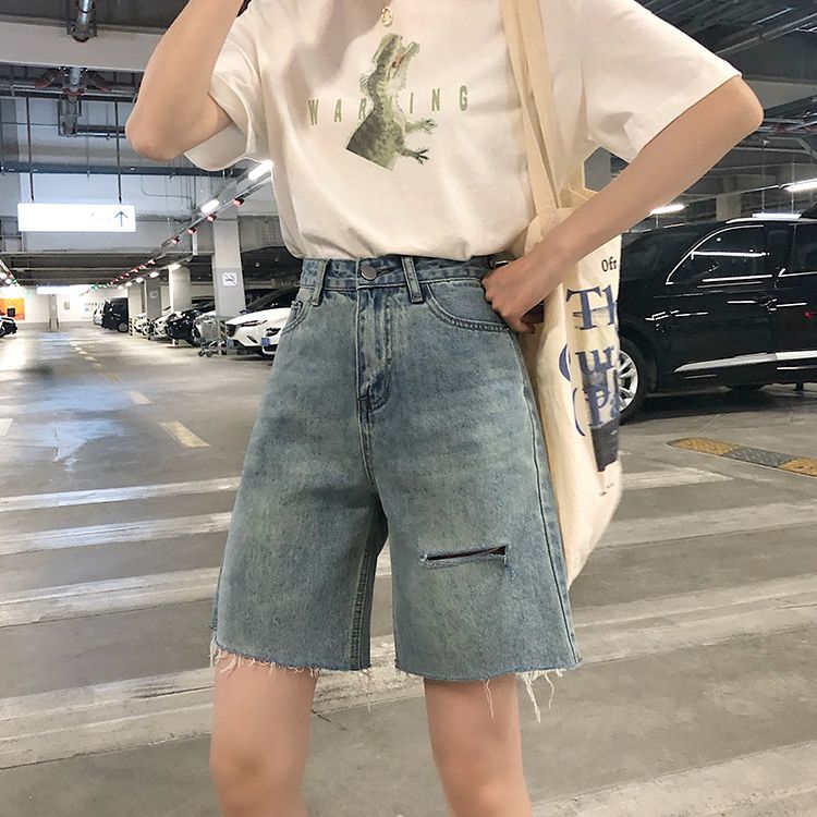 wide leg shorts denim