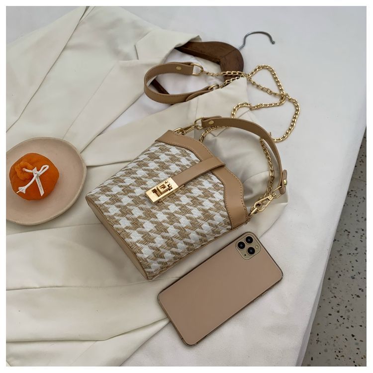 fino - 链条千鸟格水桶包