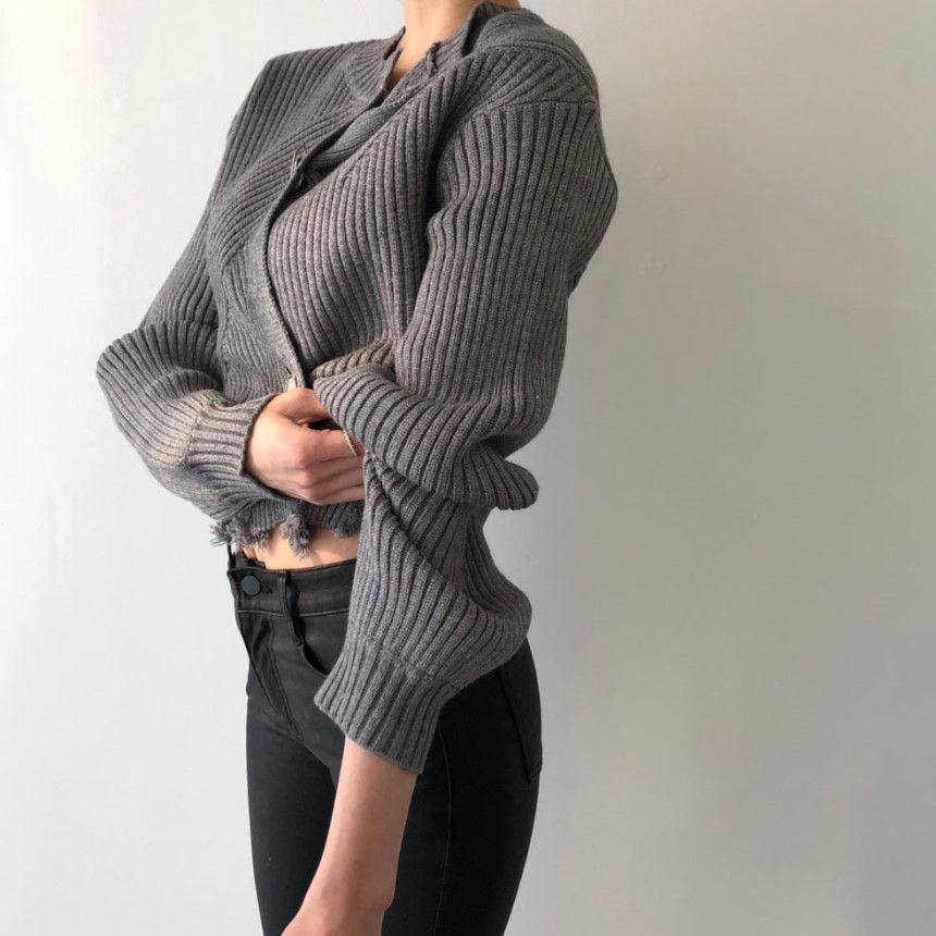 buttoned knit top