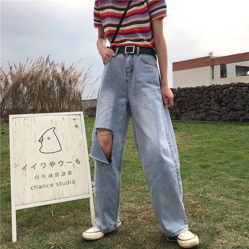 Dear Yours - Distressed Wide-Leg Jeans 