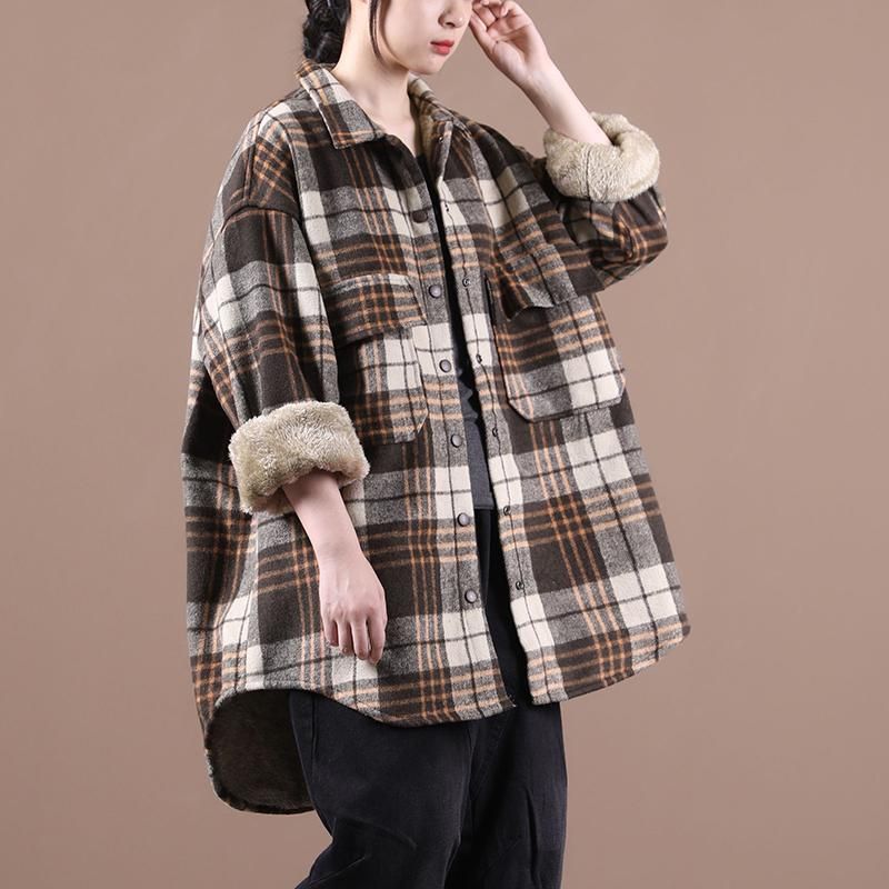 ZIMO - Plaid Fleece-Lined Shirt Jacket 