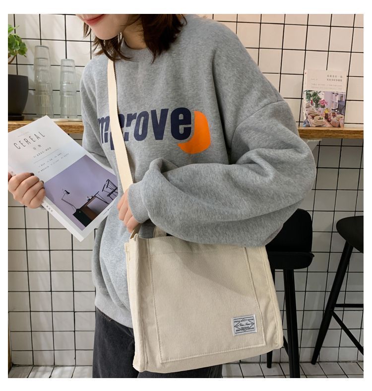 BAGuette Corduroy Crossbody Tote Bag YesStyle