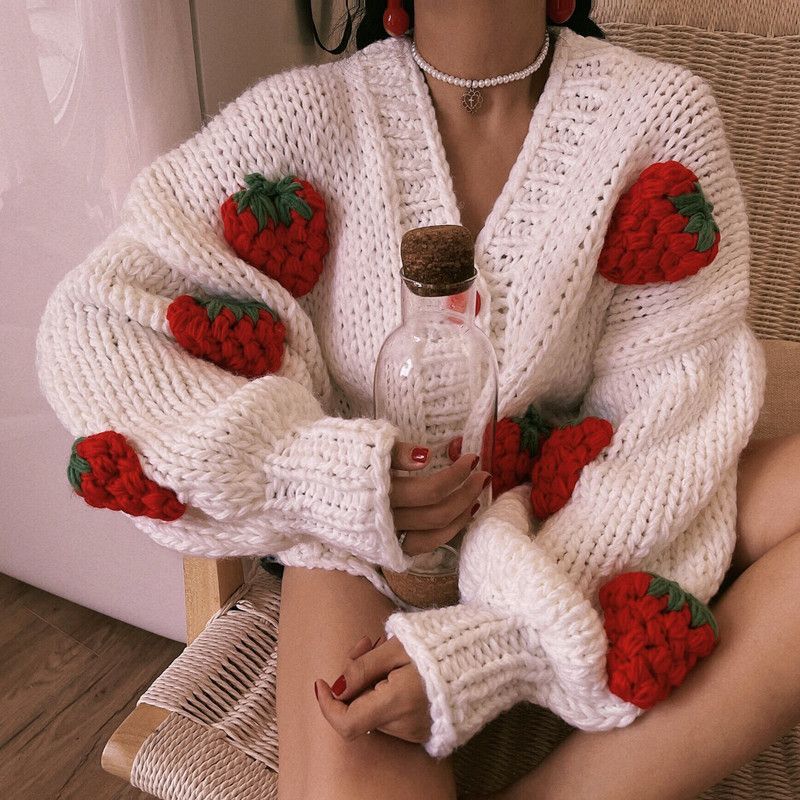 crochet strawberry cardigan pattern