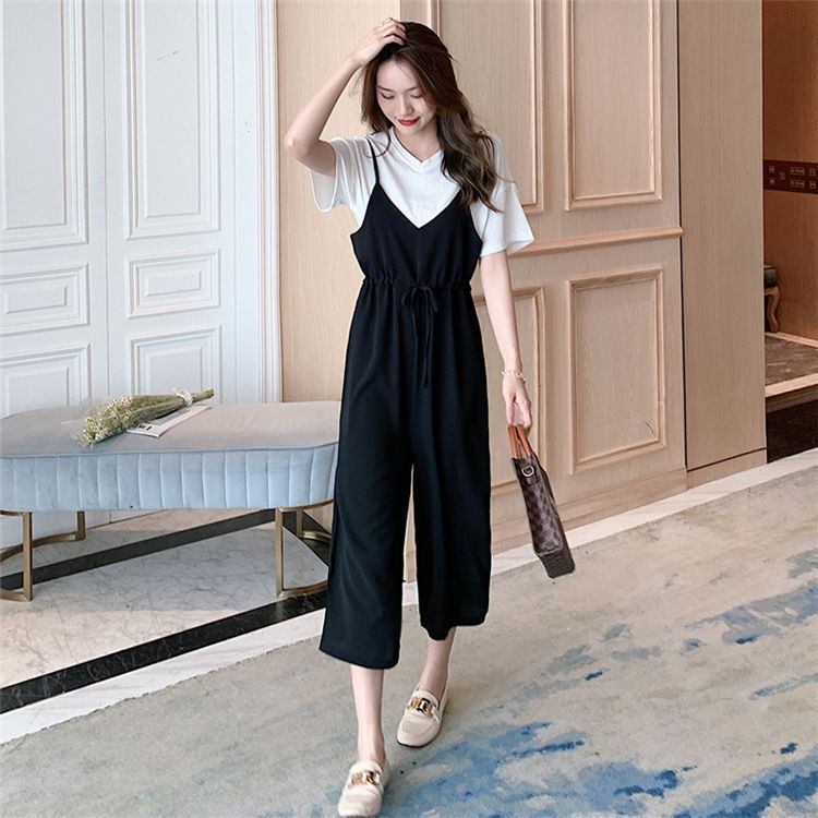 spaghetti strap jumpsuit with shirt