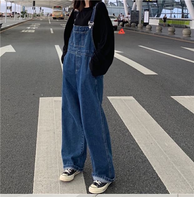 Wide-Leg Denim Jumper Pants | YesStyle