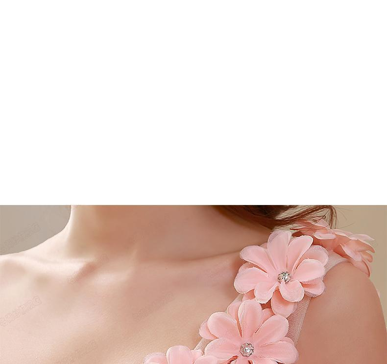 MSSBridal One-Shoulder Floral Accent Mini Prom Dress | YesStyle