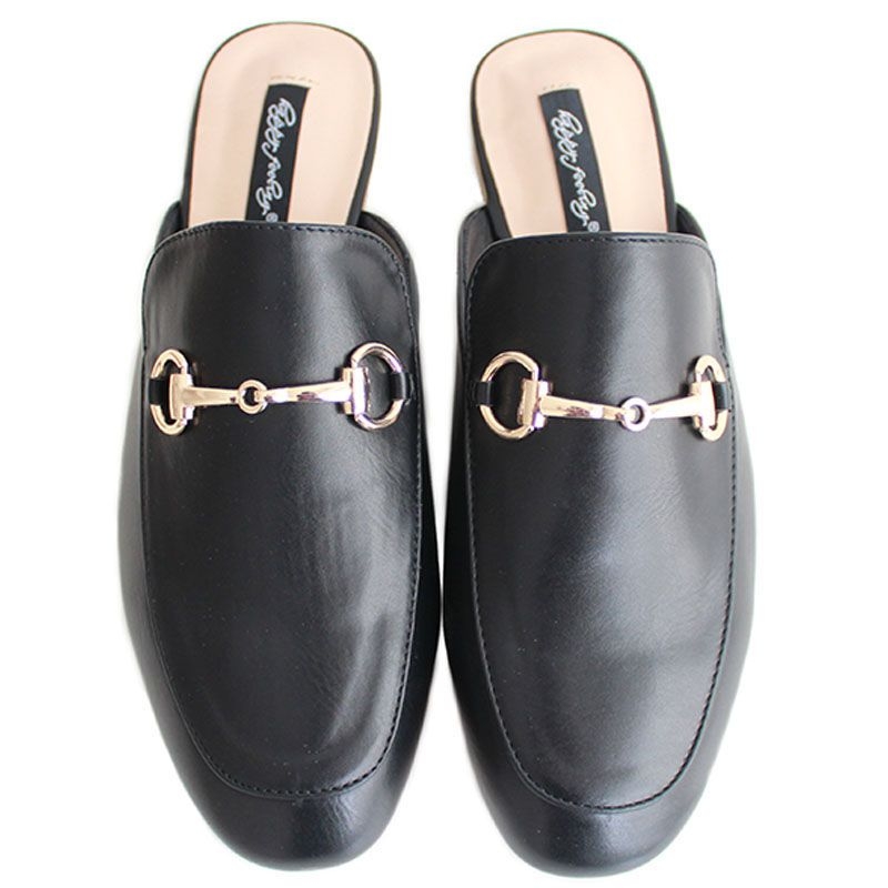 ff embossed leather mules