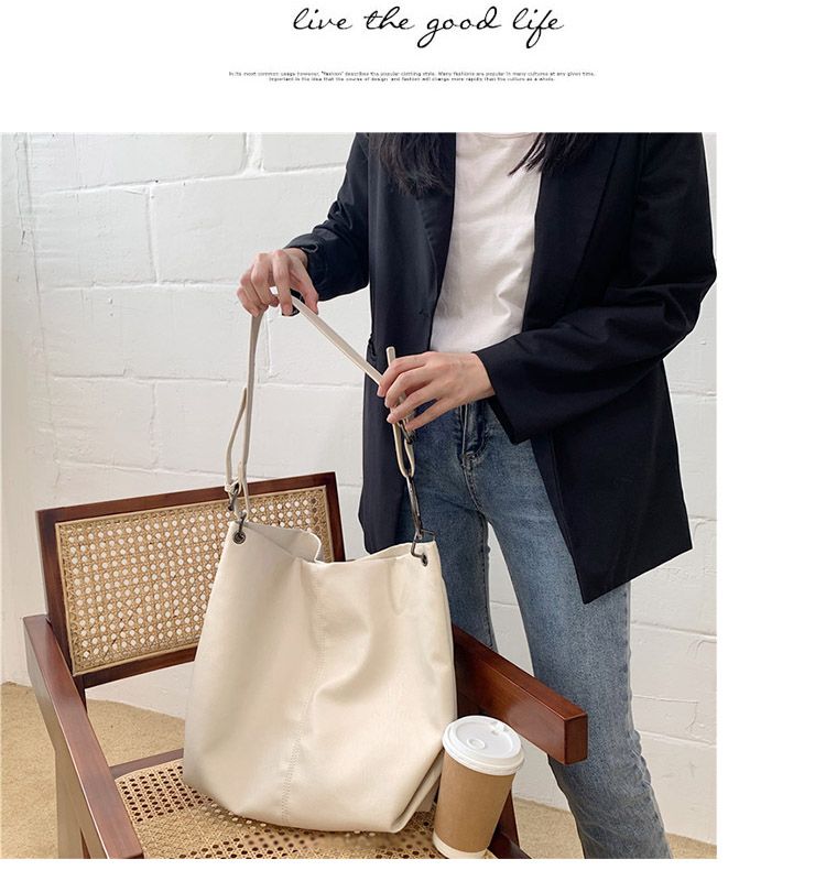 TZ Faux Leather Tote Bag YesStyle