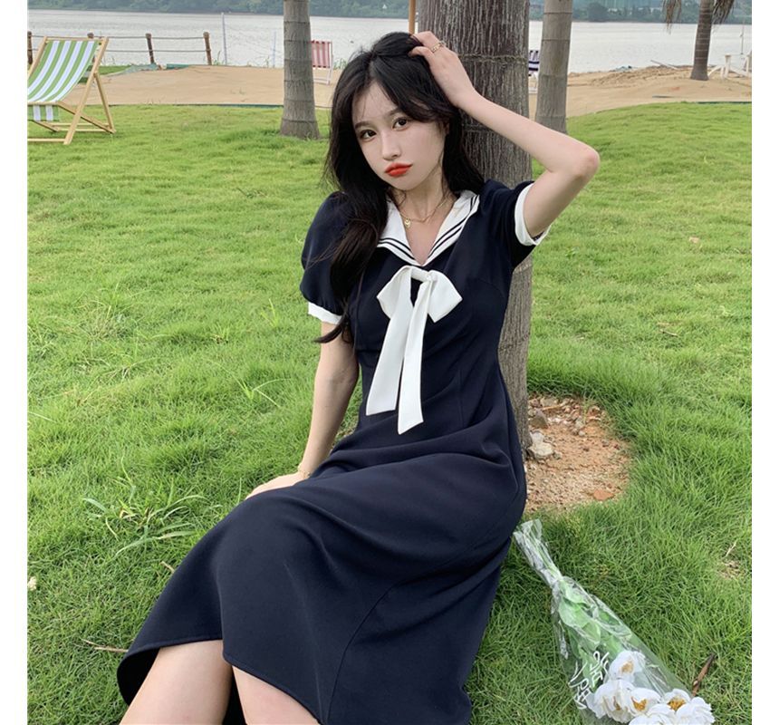 foufou【THE DRESS #09】open collar dress M