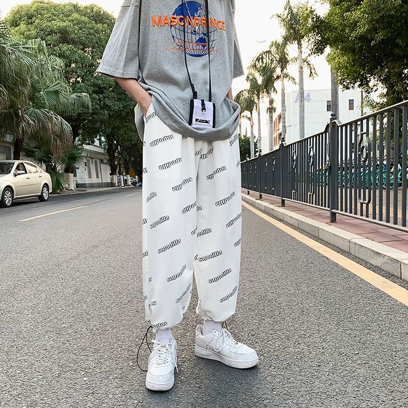 lettering fleece sweatpants