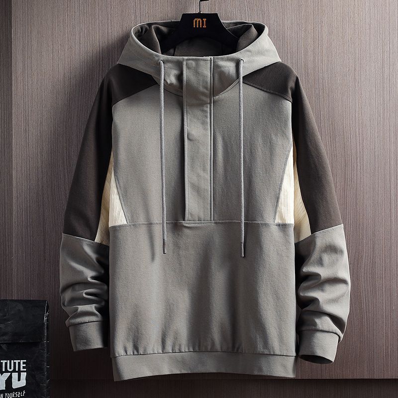 half button hoodie