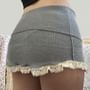 Low Rise Lace Trim Knit Mini Skirt