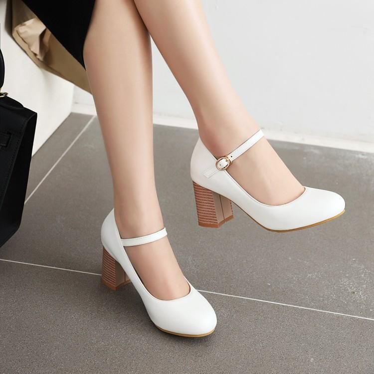 Shoes Galore Chunky-Heel Ankle-Strap Pumps | YesStyle