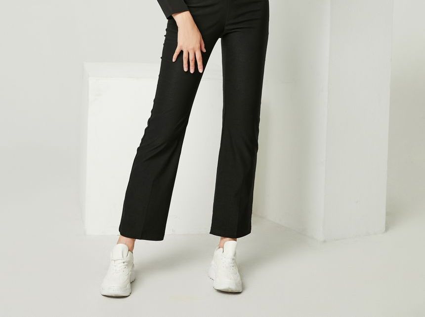 High-Waist Lace-Up Boot-Cut Pants 