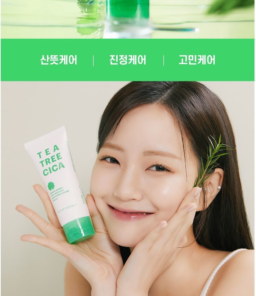 Buy NATURE REPUBLIC - Green Derma Tea Tree Cica Soothing Cream in Bulk |  AsianBeautyWholesale.com