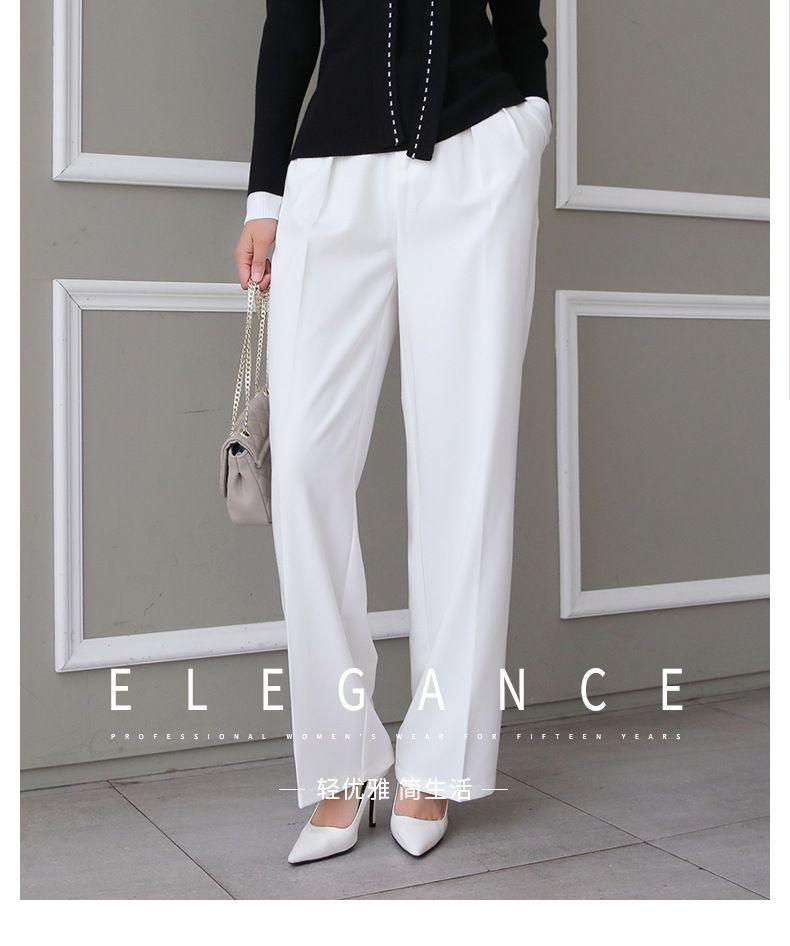 high waisted straight leg dress pants