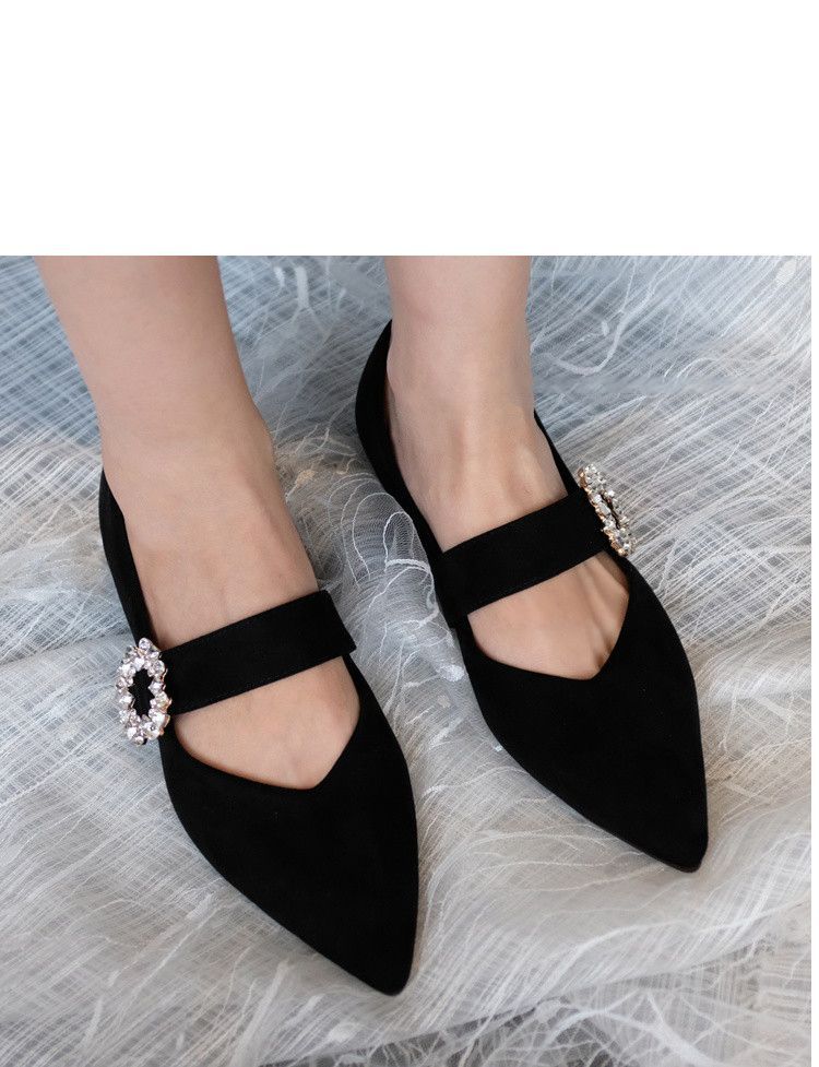 pointed toe rhinestone flats