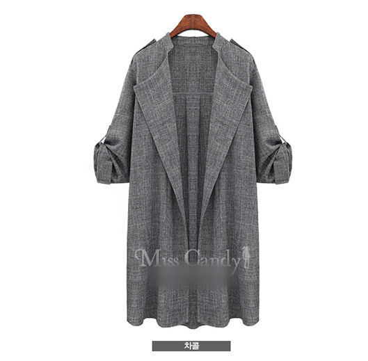 VIZZI Marled Longline Coat YesStyle