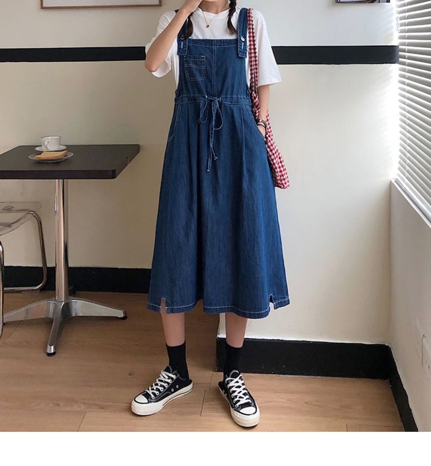 overall tie dress