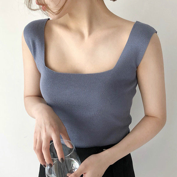 high neck knit tank