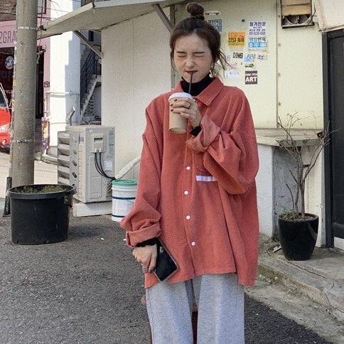 Sofame - Corduroy Button-Up Jacket 