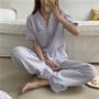 Sadelle - Checked Short-sleeve Pajama Set 