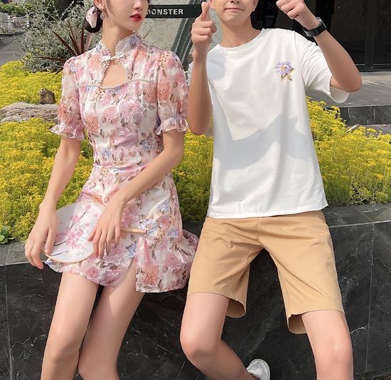 Azure Couple Matching Short Sleeve T Shirt Shorts Floral A Line Dress Hair Tie Set Yesstyle Azure Couple Matching Short Sleeve T Shirt Shorts Floral A Line Dress Hair Tie Set Yesstyle