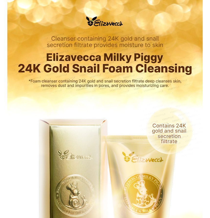 Buy Elizavecca - Milky Piggy 24K Gold Snail Foam Cleansing 180ml (x50 ...