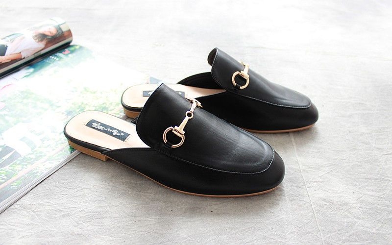 ff embossed leather mules
