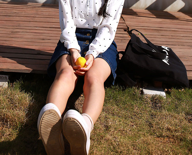 MISS YOYO Buttoned Denim Skirt YesStyle